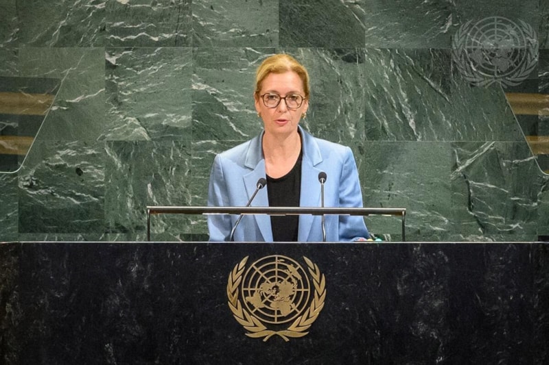 Regierungschefin-Stellvertreterin Sabine Monauni appelliert für UNO als Friedensorganisation