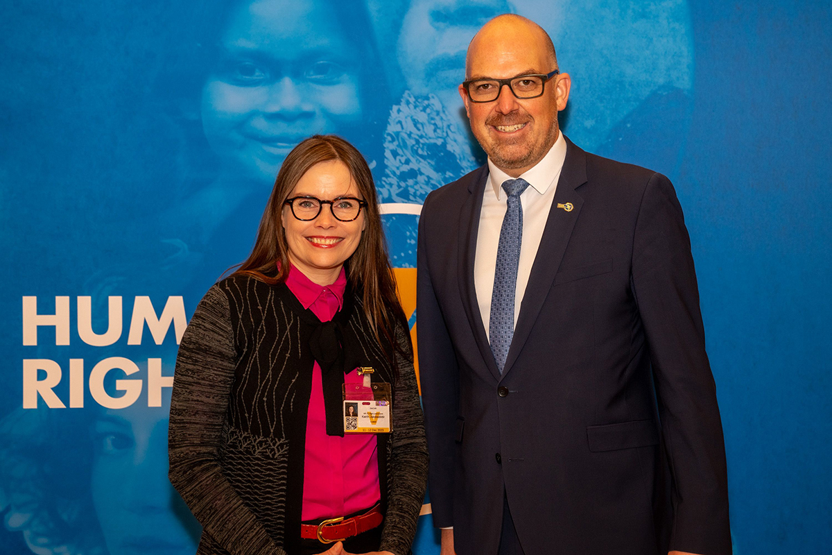 Im Rahmen der UN-Konferenz trafen sich die isländische Premierministerin Katrín Jakobsdóttir und Regierungschef Daniel Risch. (Quelle: UN)