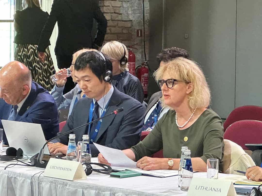 Regierungsrätin Graziella Marok-Wachter bei ihrem Statement.