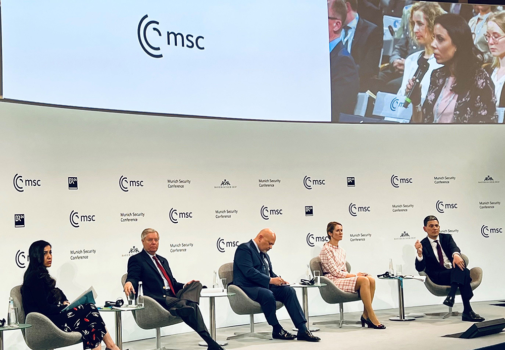 Intervention von Aussenministerin Dominique Hasler beim Panel «Accountabiliy». Foto: © Isabel Frommelt-Gottschald, Botschafterin