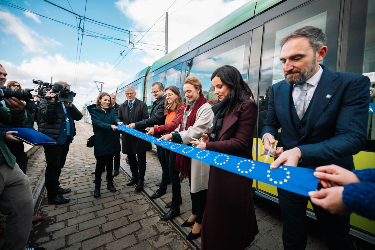  Offizielle Einweihung des Liechtenstein-Trams mit Aussenministerin Dominique Hasler, der Generalsekretärin des Europarats, Marija Pejčinović Burić und Botschafter Domenik Wanger.