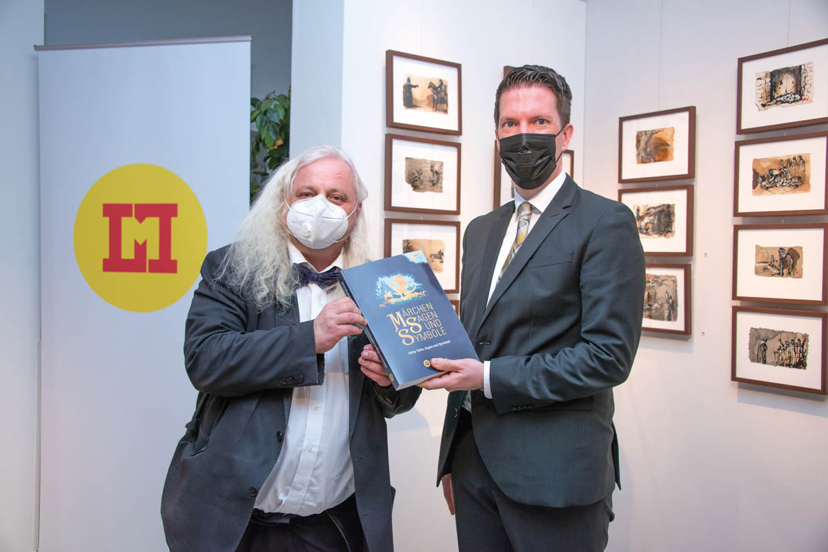 Prof. Dr. Rainer Vollkommer, Direktor des Liechtensteinischen LandesMuseums und Manuel Frick, Minister für Gesellschaft und Kultur / Foto: © exclusiv