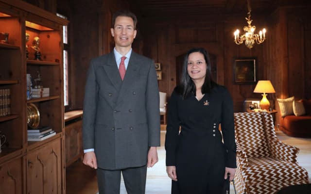 S.D. Erbprinz Alois von und zu Liechtenstein und I.E. Issamary Sánchez Ortega, Botschafterin der Republik Panama.