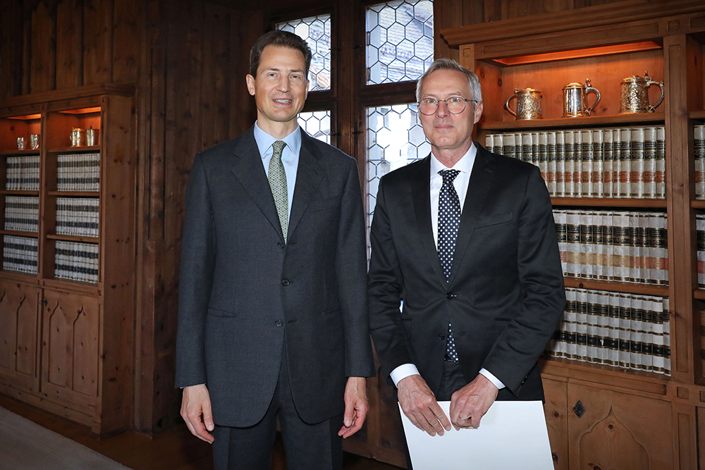 S.D. Erbprinz Alois von und zu Liechtenstein und S.E. Patrick David Wittmann, Botschafter von Kanada