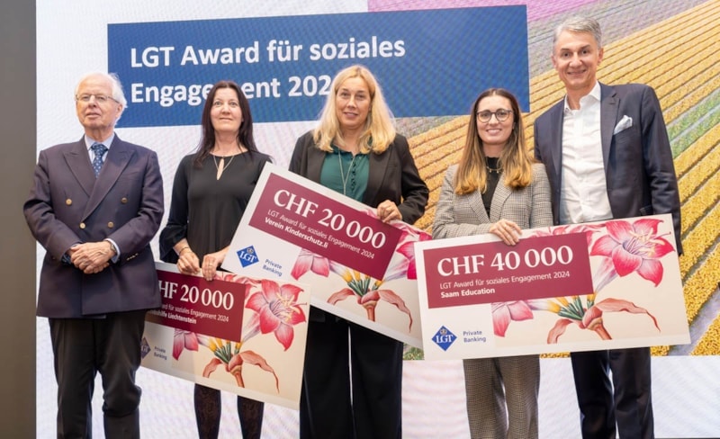 Die LGT ehrt drei Liechtensteiner Organisationen für ihr soziales Engagement