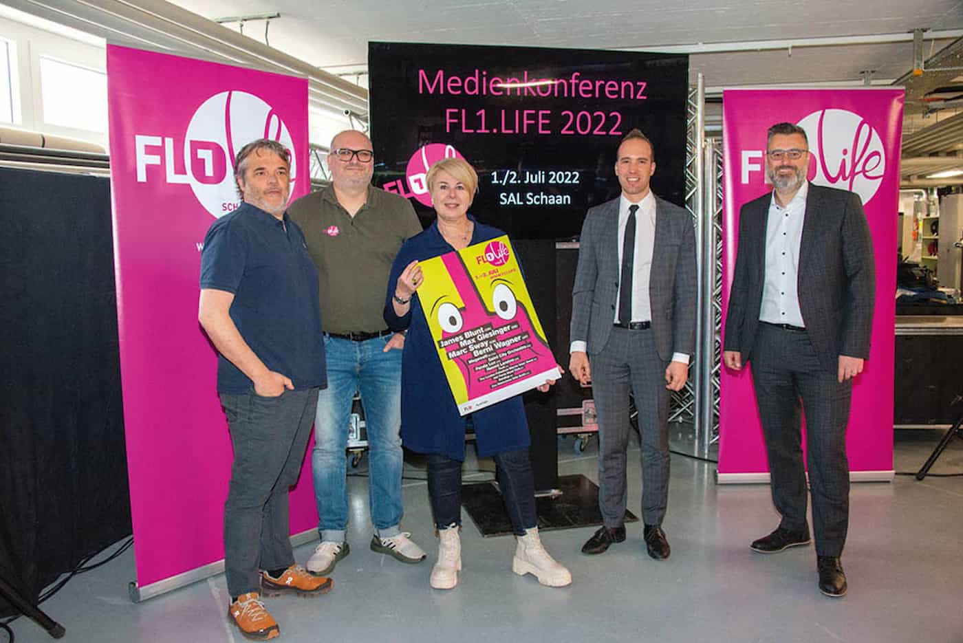 (Fotos: © exclusiv v.l.) Mani Konrad, Peter Beck, Natascha Marxer, Manuel Walser, Marc Konrad  