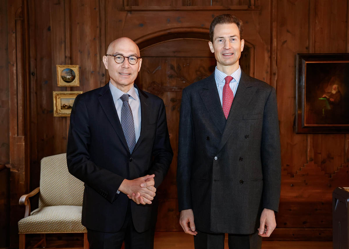 Volker Türk, UNO-Hochkommissar für Menschenrechte und S.D. Erbprinz Alois von und zu Liechtenstein.