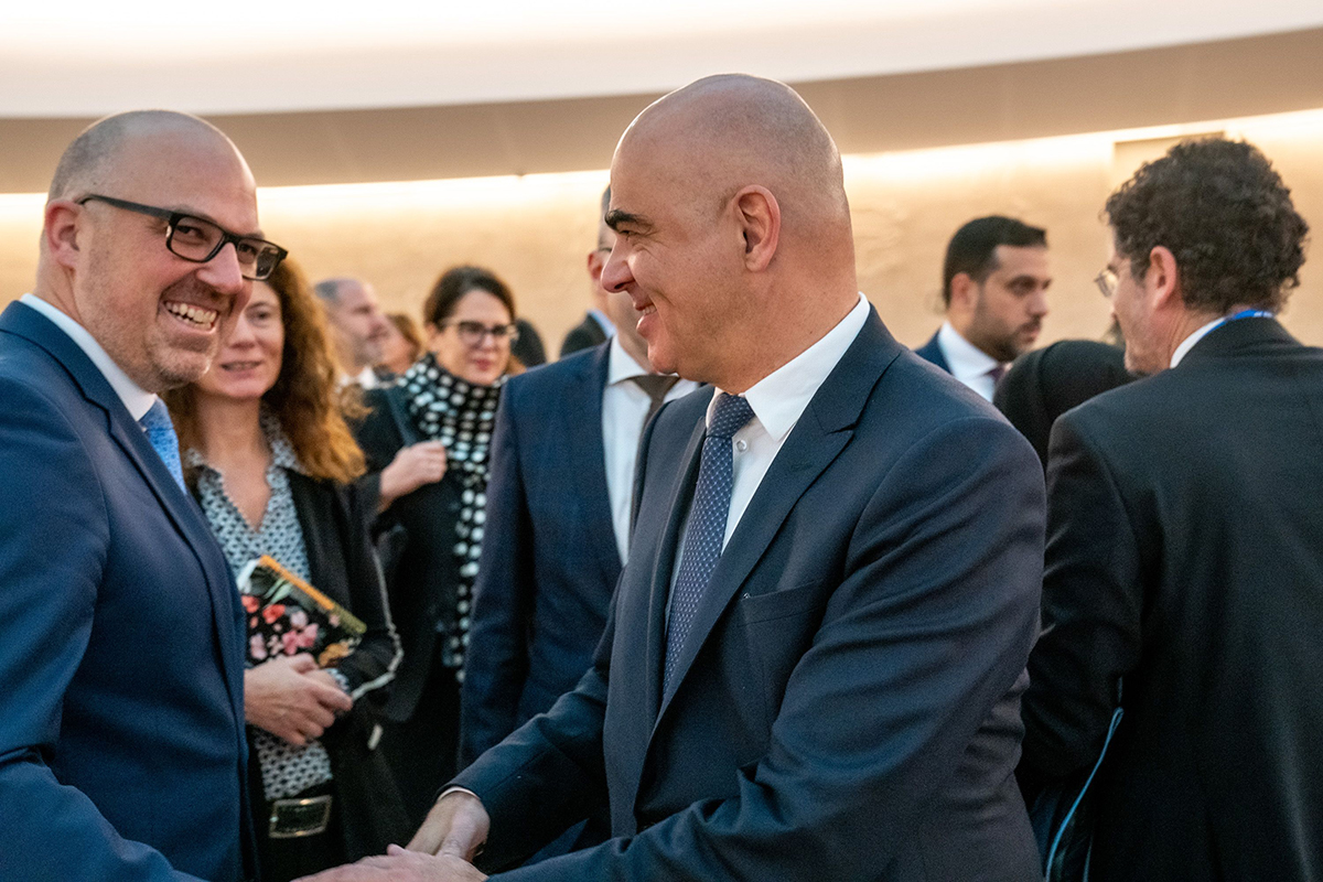 Regierungschef Daniel Risch und Bundespräsident Alain Berset. (Quelle: UN)