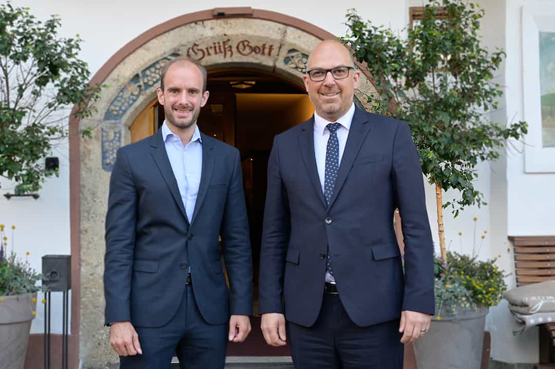 Florian Tursky, Österreichischer Staatssekretär für Digitales und Regierungschef Daniel Risch (Quelle: © Wolfgang Lackner)