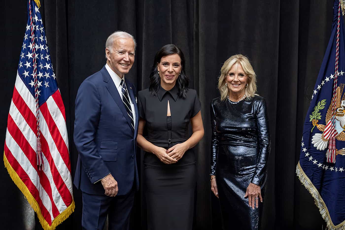 US-Präsident Joe Biden, Aussenministerin Dominique Hasler und First Lady Jill Biden (Quelle: Adam Schultz, The White House)