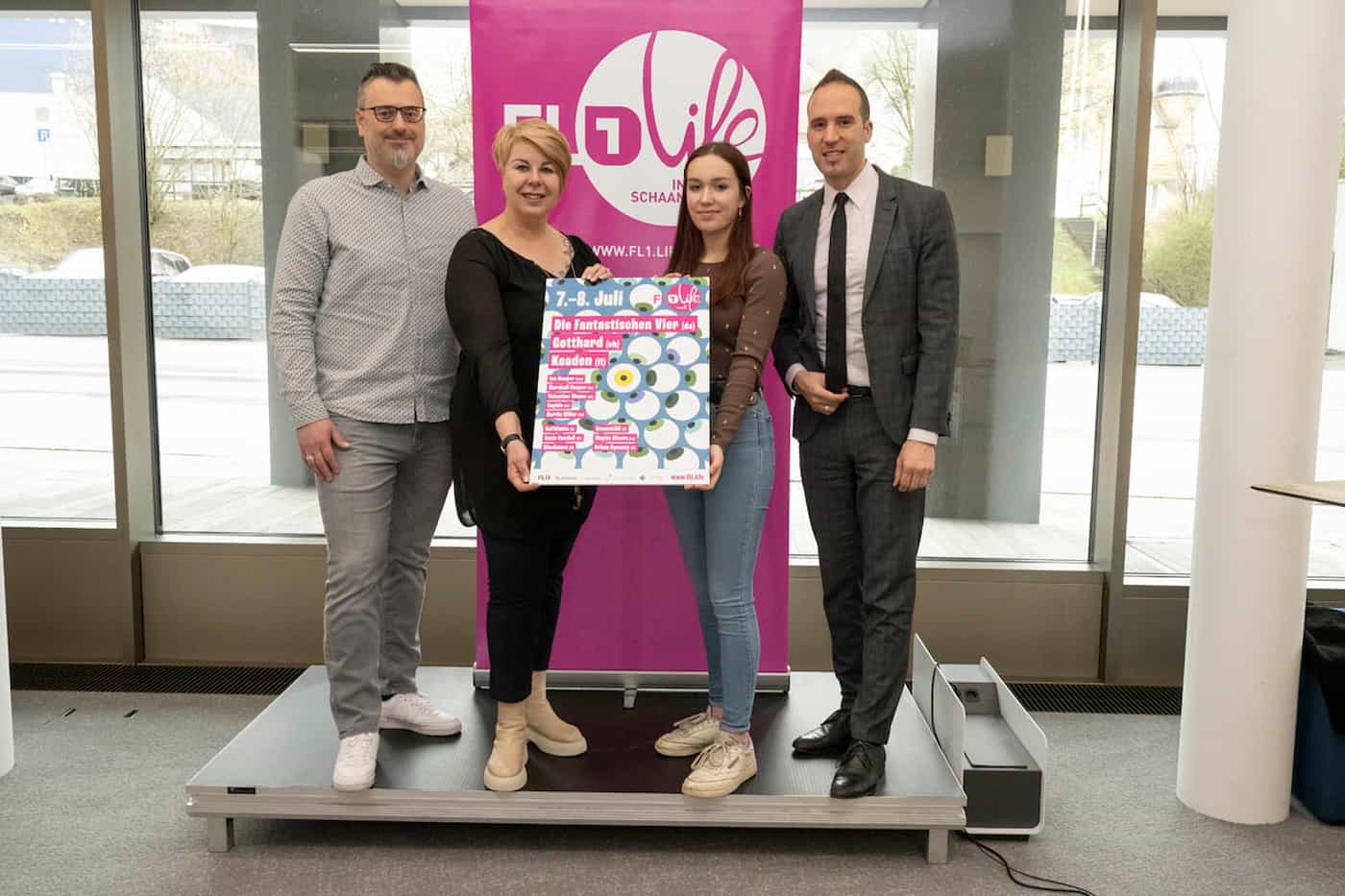 (v.l.) Marc Konrad, Natascha Marxer, Melanie Nipp, Manuel Walser