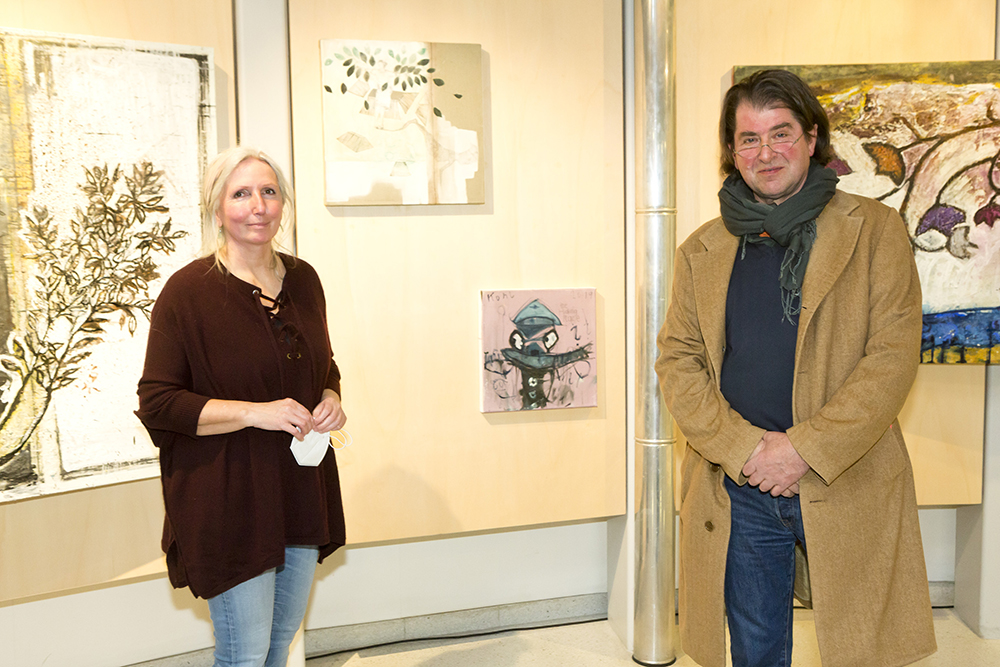 Die Künstler Ch. Lingg und Harald Gfader