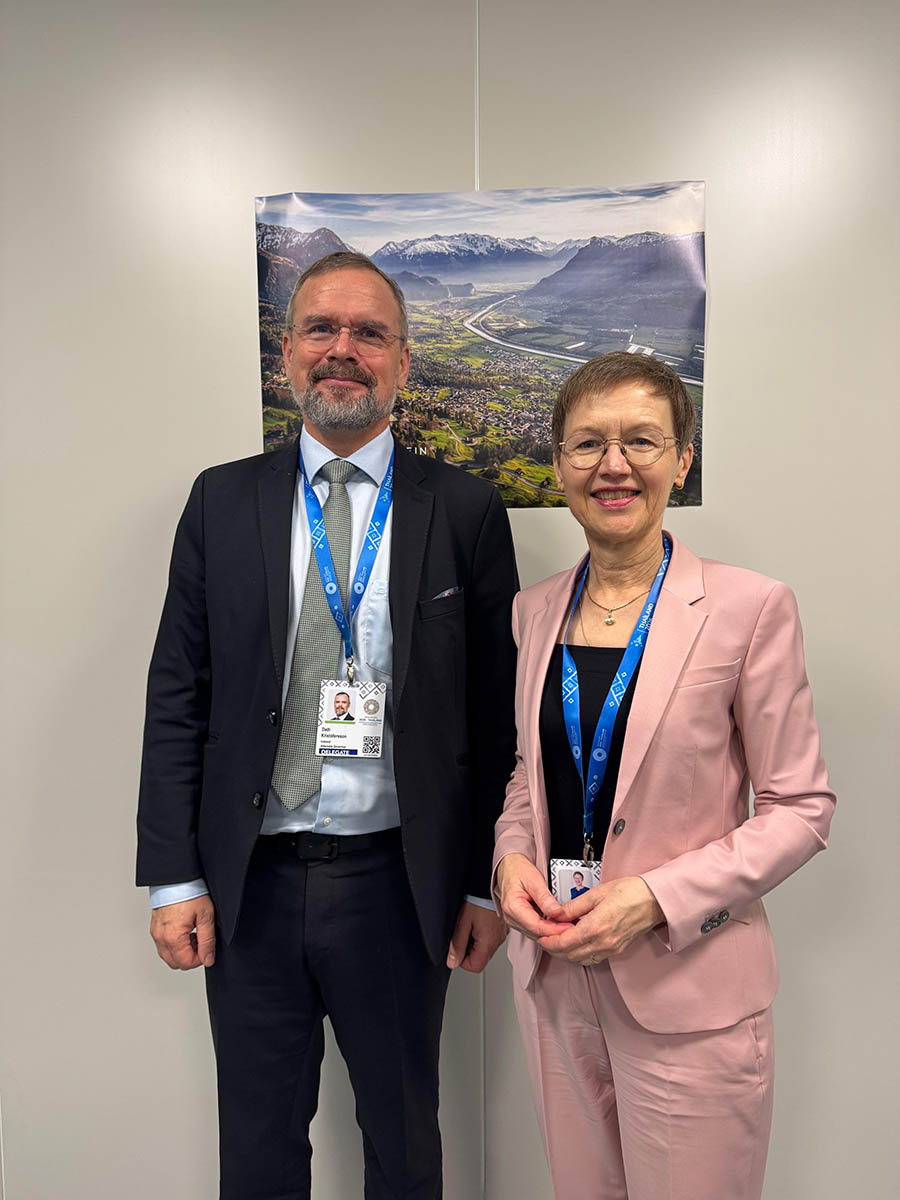 Daði Már Kristófersson, Minister für Finanzen und Wirtschaft in Island und Regierungschefin Brigitte Haas. (Quelle: IKR)