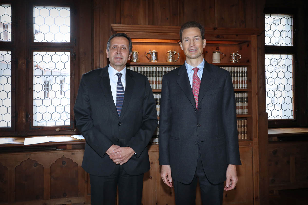 S.E. Francisco Javier Echeverri Lara, Botschafter der Republik Kolumbien und S.D. Erbprinz Alois von und zu Liechtenstein