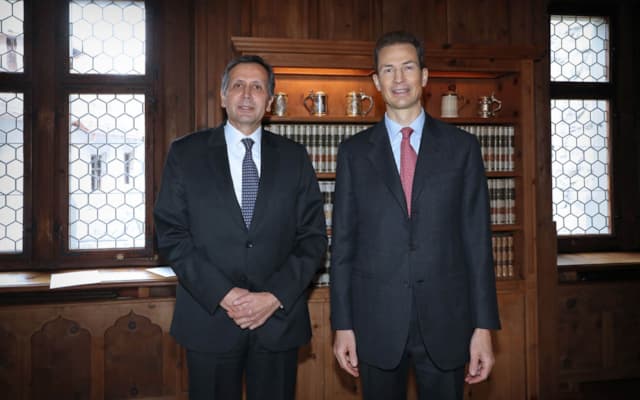 S.E. Francisco Javier Echeverri Lara, Botschafter der Republik Kolumbien und S.D. Erbprinz Alois von und zu Liechtenstein