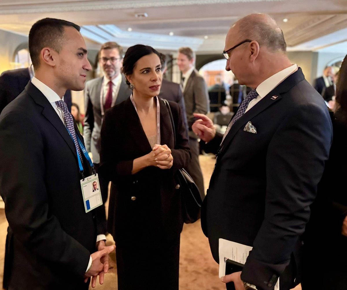 Die Aussenminister aus Italien, Liechtenstein und Kroatien: Luigi di Maio, Dominique Hasler und Gordan Grlić Radman.