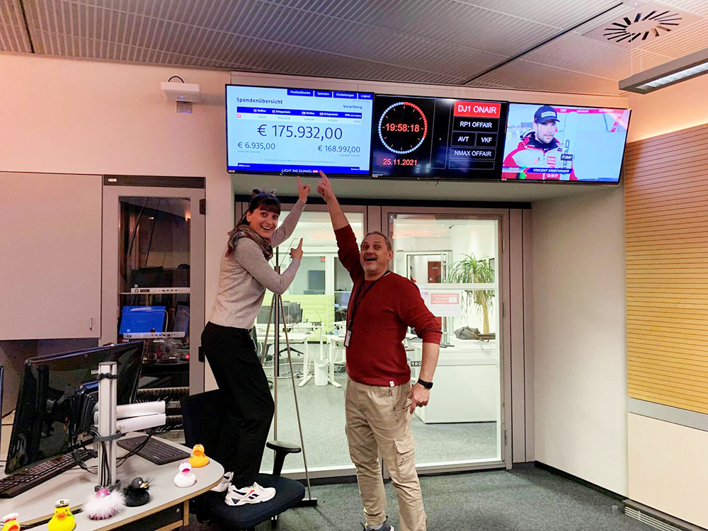 Beim Radio Vorarlberg-Spendentag wurden rund 176.000 Euro gesammelt © ORF Vorarlberg