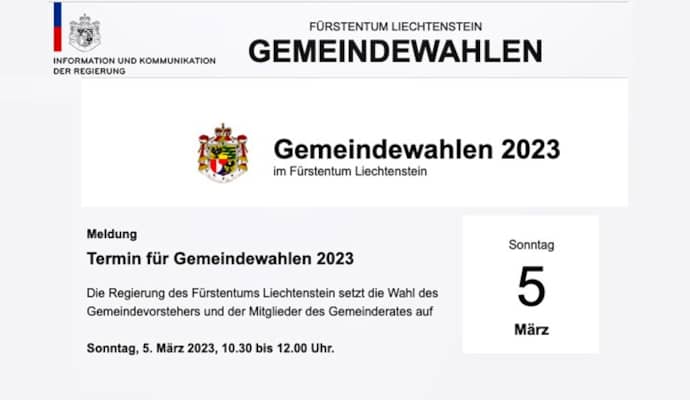 Fürstentum Liechtenstein - Gemeindewahlen 2023