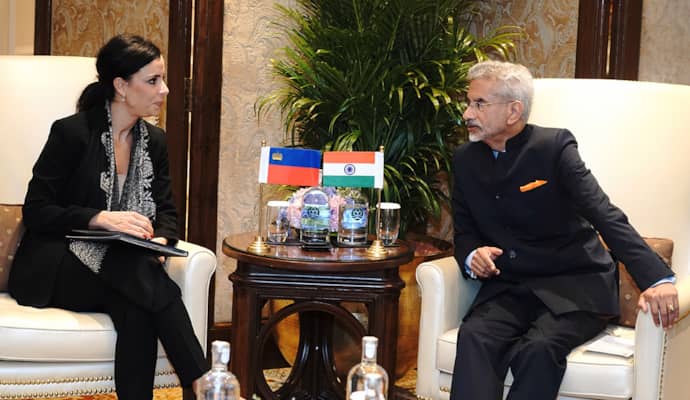 Aussenministerin Dominique Hasler trifft indischen Aussenminister in Neu-Delhi