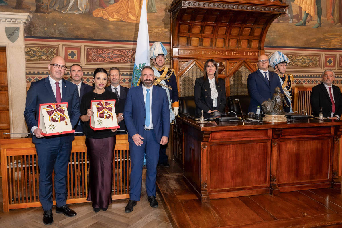 Regierungschef Daniel Risch und Aussenministerin Dominique Hasler zu Besuch in San Marino