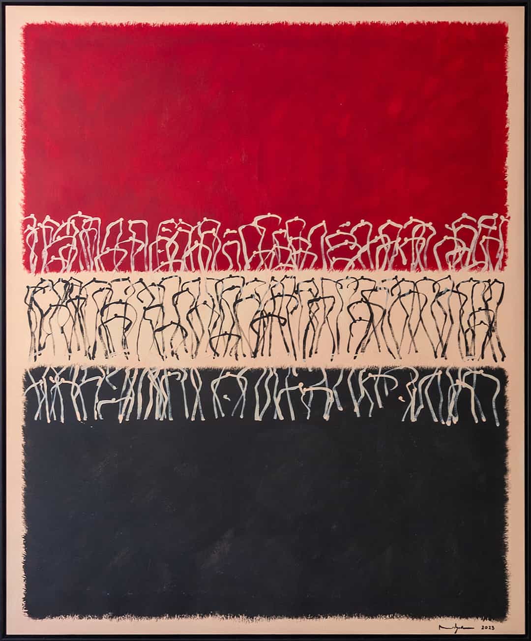 Diskurs No1, Acryl auf Holz 2023, 120x100cm, Foto: © Tobias Nitzsche