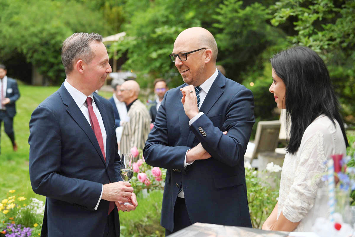 Bundesminister Volker Wissing, Regierungschef Daniel Risch, Regierungsrätin Dominique Hasler. (Quelle: Kerstin Müller)