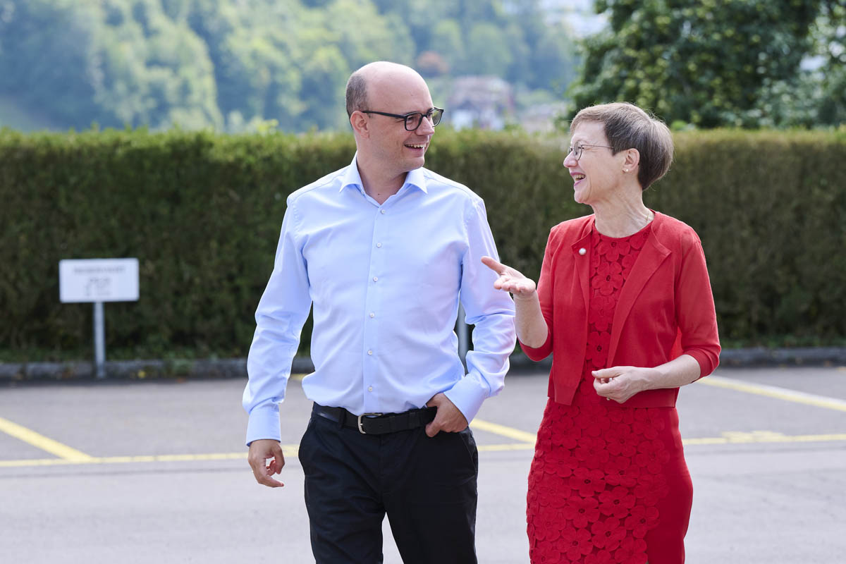 Kantonsratspräsident Mathias Bachmann und Regierungschefin Brigitte Haas.