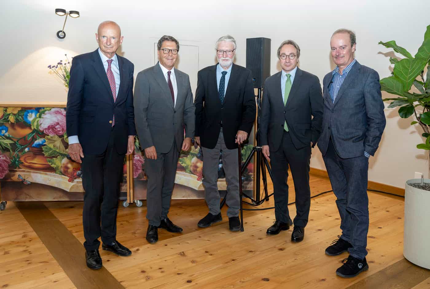 (v.l.) S.D. Prinz Michael von und zu Liechtenstein, Johannes Matt, Karl-Peter Schwarz, Dr. Gerald Hosp, Prof. Dr. Michael Wohlgemuth