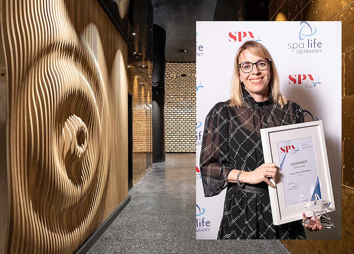 Geschäftsführerin Annette Fink nahm die Auszeichnung persönlich entgegen. Foto: © Tamina Therme
