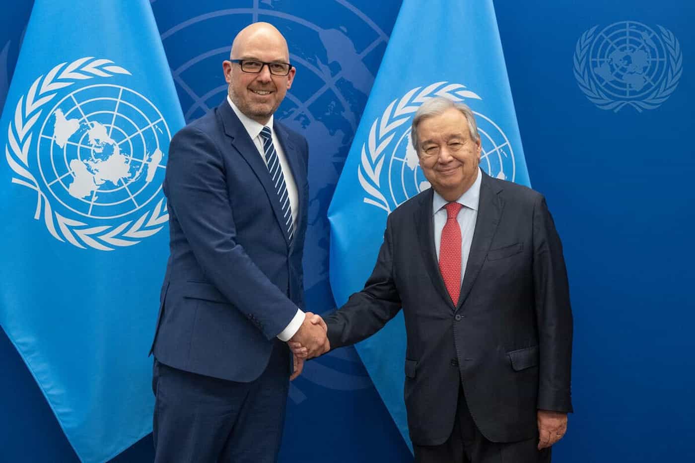 Regierungschef Daniel Risch mit UNO-Generalsekretär Antonio Guterres. 