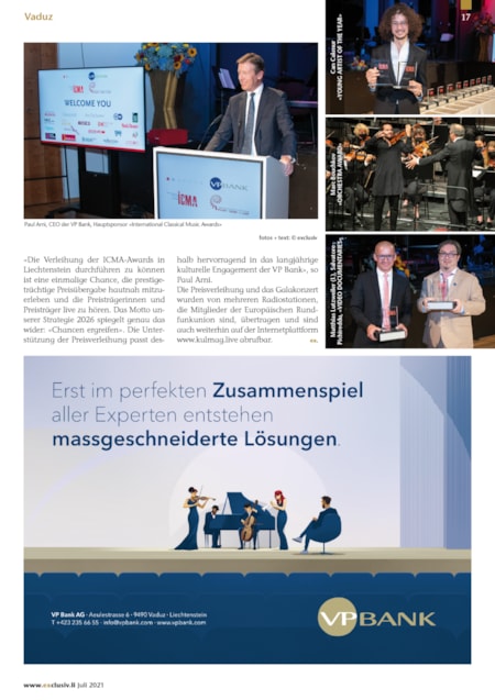 Innerhalb von zwölf Monaten 4,4 Millionen Besucher auf exclusiv.li | Seite 17