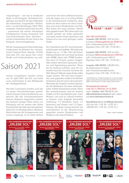 Sinfonieorchester Liechtenstein (SOL) | Seite 9